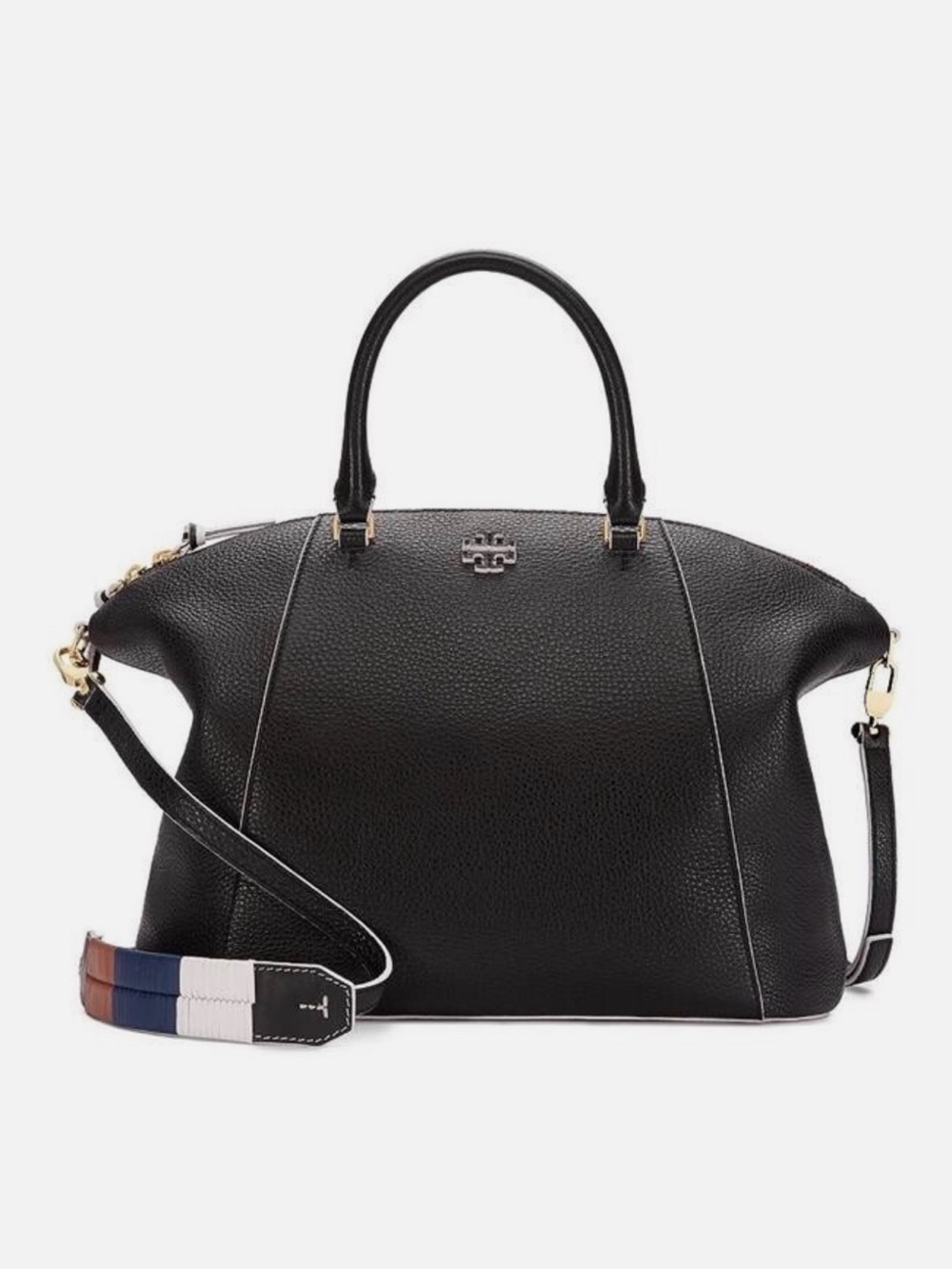 Tory Burch Medium Berkley black and white leather satchel
